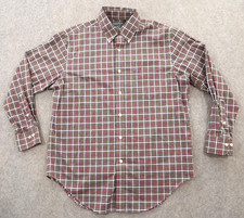 Ralph Lauren Shirt Mens 16 Red Green 34 35 Button Up Checks Classic Non Iron
