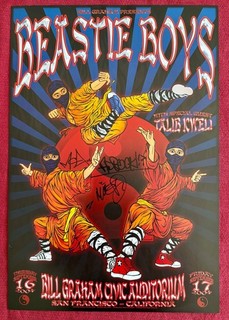 Autographed BEASTIE BOYS Poster Bill Graham Civic Sept. 2004 Mint Cond.