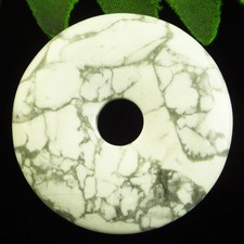 32.6g White Howlite Donut Pendant Bead 50x7mm S0047865