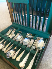 Kings EPNS A1 Sheffield England Silver Plated 46 p/c Cutlery Set for 6, Case