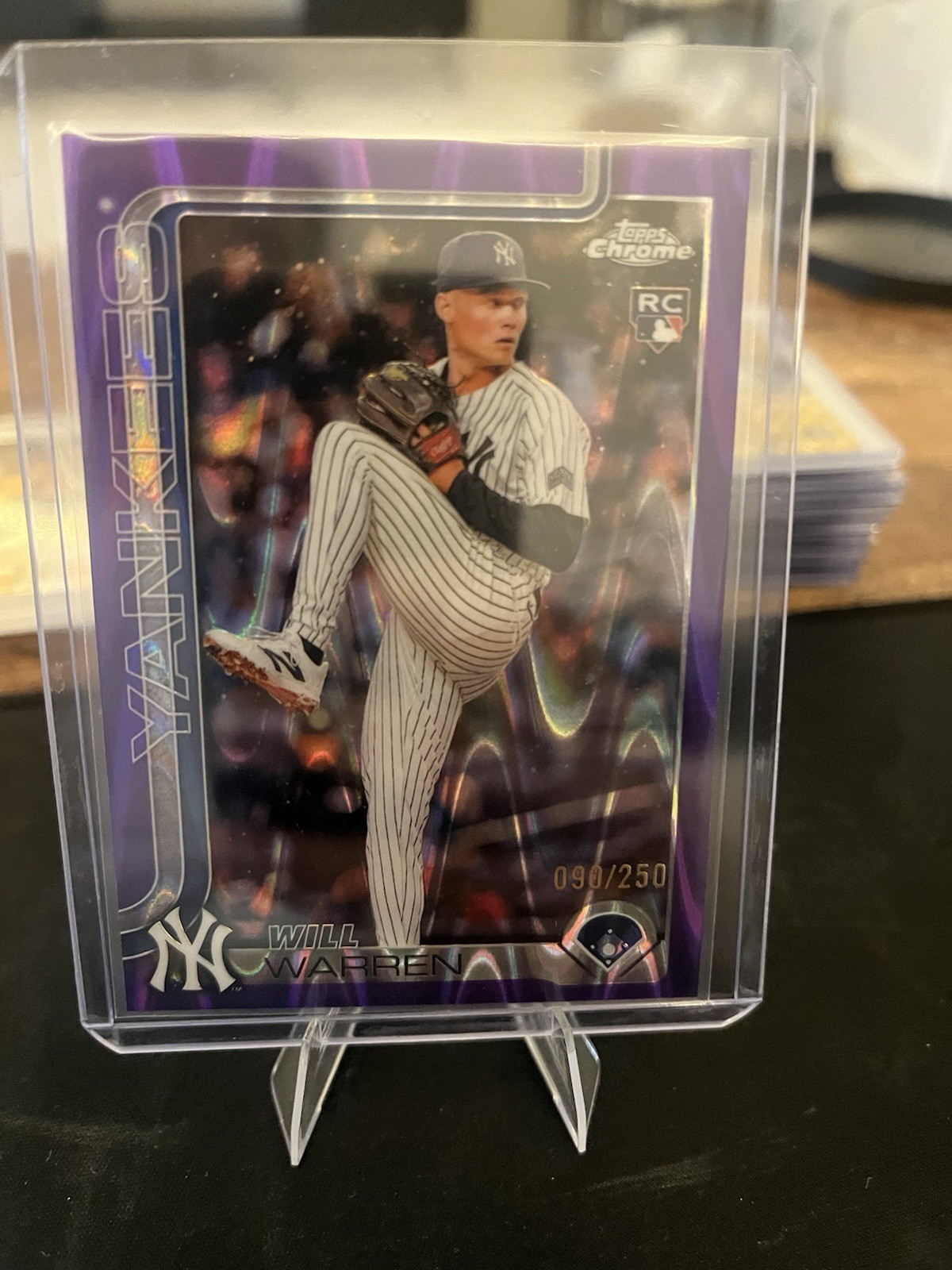 2025 Topps Chrome - Will Warren #81 Purple Raywave Refractor 090/250 (RC)