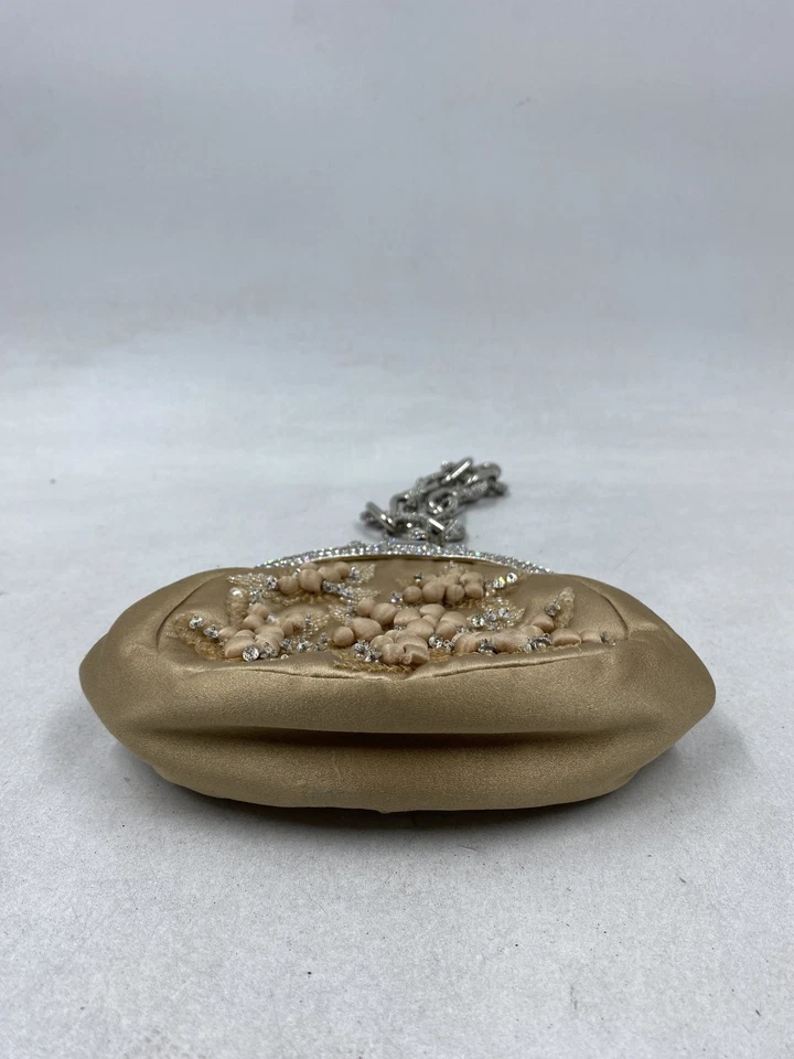 Valentino Garavani Beige Floral Silk Clutch Evening Bag - Image 3 of 4