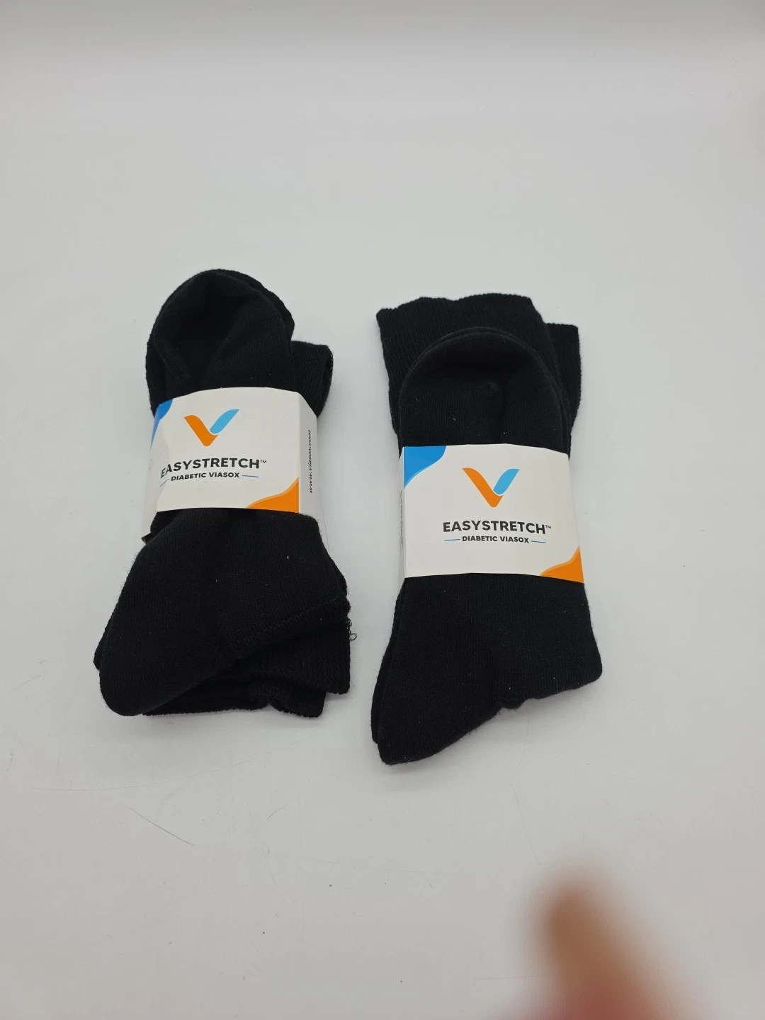 Diabetic Sock Knee Viasox Non-Binding XL / Easy Stretch Black 2 Pair New