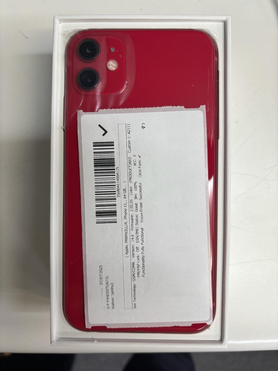Apple iPhone 11 - 64GB, Red (Unlocked) – **Open Box, Excellent