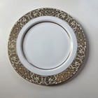 Mikasa Chestnut Hill Dinner Plates - Gold White Bone China Japan #119, 16 Avail