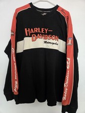 VTG Y2K 2005 Harley Davidson Motorcycle V Neck LS Sweater Sweatshirt - Mens 2XL