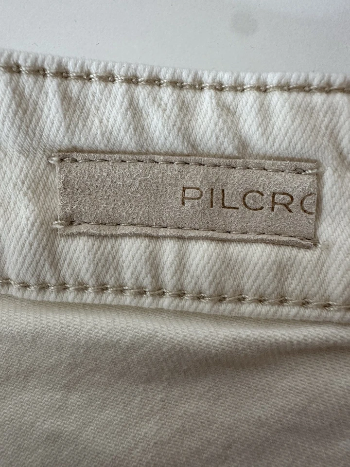 Pantalones Cortos de Jean Anthropologie Pilcro Para Mujer Talla 31 Beige Playa Vacaciones Verano Foto 4 de 4
