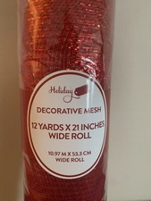 New Holiday Red decorative mesh 12x21