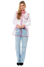 Womens CLEAR Raincoat Ladies Festival Shower Kagoul Parka Hooded Jacket Coat