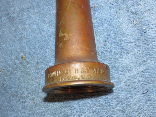 Vtg POWHATAN B&I WORKS 10" Fire Fighting/Firefighter Hose Nozzle J442 - Picture 4 of 11