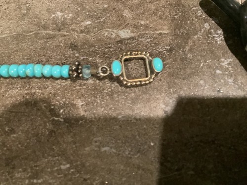 Navajo 925 Sterling Silver Turquoise Beaded Toggle Pendant 16" Necklace Jewelry - Picture 12 of 16