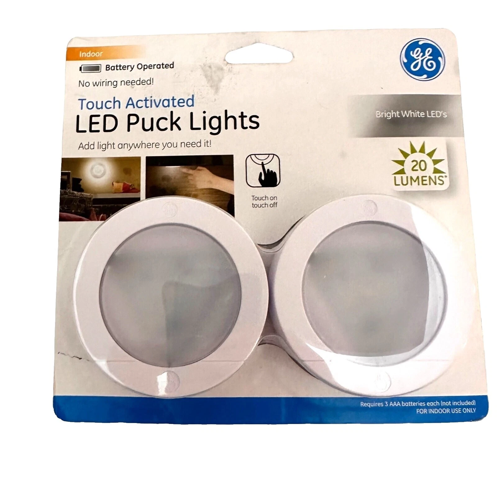 Luces de noche GE Blanco Alimentado por Batería