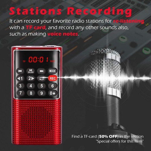 J- Mini Portable Pocket FM Radio MP3 Walkman Radio with Recorder, Lock Key, S... - Picture 3 of 8