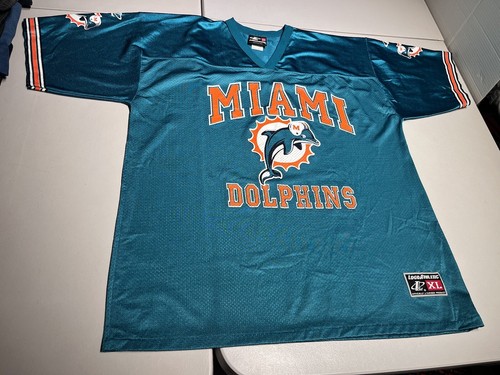 Miami Dolphins Jersey Men's XL Green Logo Athletic Blank NFL Football Nylon 90's