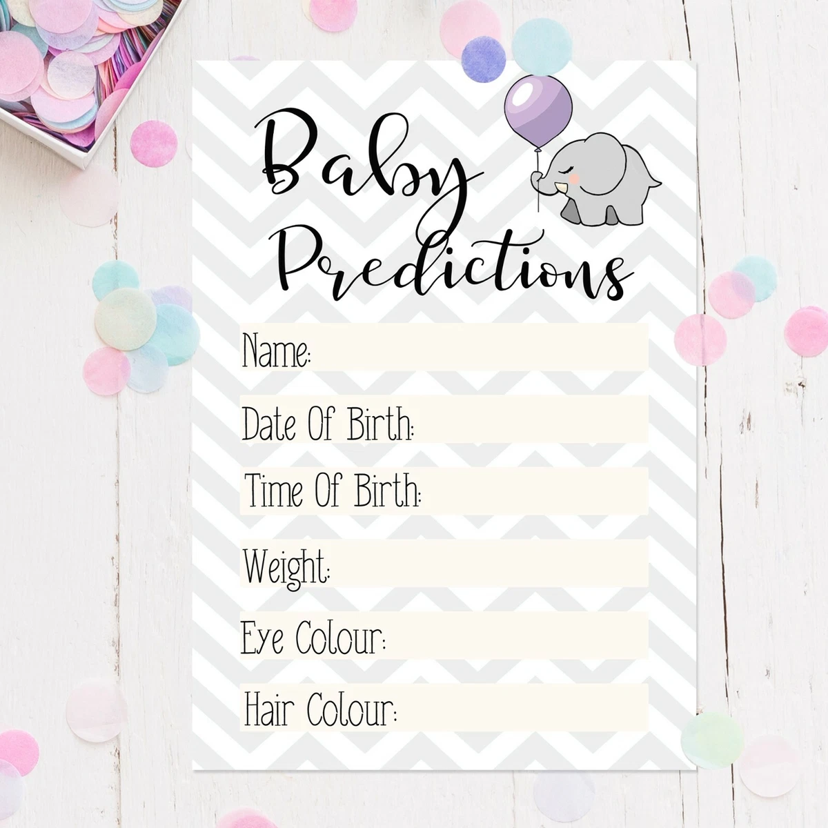 Baby Shower Games Party Prediction Cards Game Keepsakes Boy / Girl / Unisex  Mum