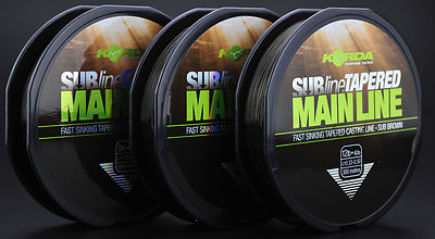 Korda SUBline Fast Sinking Casting Tapered Mainline Mono Carp Fishing Line 300m