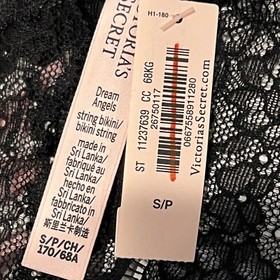 NWT VICTORIA'S SECRET Dream Angels String Bikini XS-S-M-XL Black Lace Pink