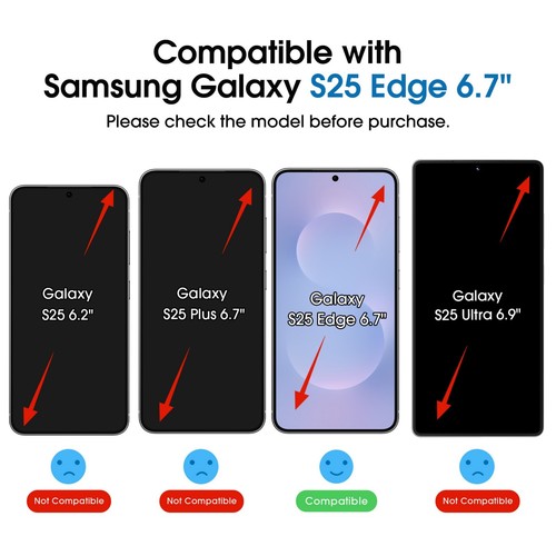amFilm Samsung Galaxy S25 Edge 6.7" Privacy Screen Protector + Lens Protector - 第 2/7 張圖片