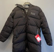 HH Helly Hansen Woman Adore Coat Puffy Parka Black Tito's Handmade Vodka Logo M