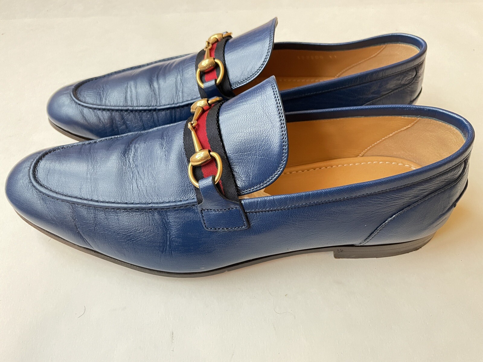 GUCCI Mens Jordaan Gold Horsebit Web 