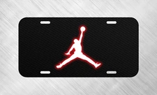 Air Jordan Jumpman Simulated Carbon Fiber License Plate Auto Car Tag FREE SHIP 