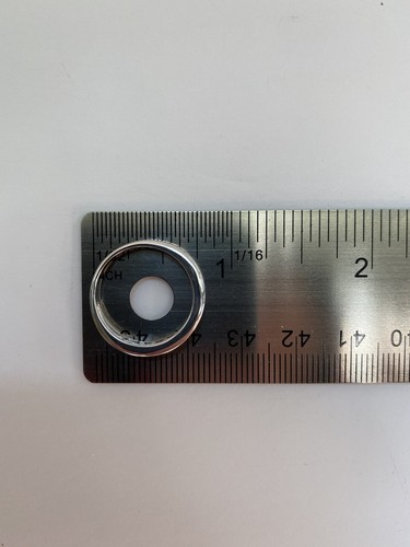 14k Solid White Gold Wedding Band, Ring w/0 .38 CT Round Diamond---Size: 7 - Picture 6 of 7