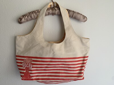 Pocky Canvas Tote Bag Purse Stripe Kawaii Japan Snack Cookie Glico Carry All