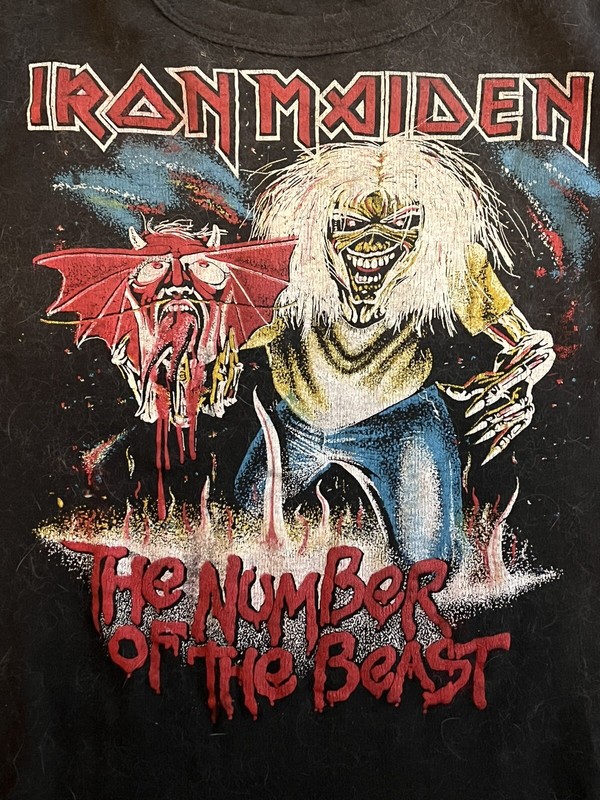 Iron Maiden NUMBER OF THE BEAST UK Tour T-shirt 1982 Beast on the Road Dates