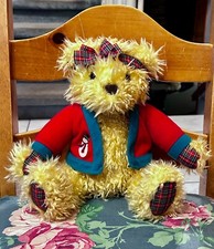 Hallmark Plush Teddy Bear Merrily Christmas 2002 Vintage