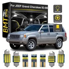 11x Interior LED Light Bulb License Plate For Jeep Grand Cherokee 1993-98 White