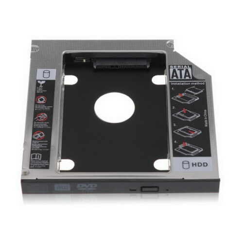 Optical Bay 2nd SATA HDD Hard Drive Disk Caddy CD-ROM For Laptop NoteBook PC - Afbeelding 1 van 12