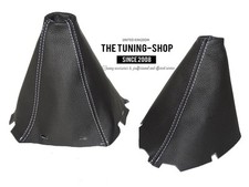 SCHALTSACK+HANDBREMSMANSCHETTE FÜR NISSAN PATHFINDER R51 05-09 LEDER NAHT WEISS