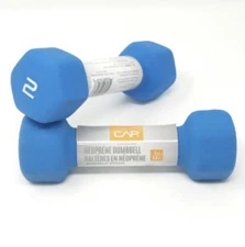2LB CAP Barbell Neoprene Coated Hex Dumbbell set spin bike 