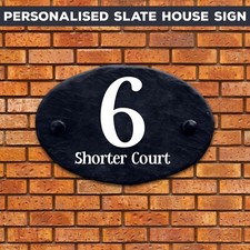 Any Number Street Name Rustic Slate House Sign Door Custom Gate Printed Plates