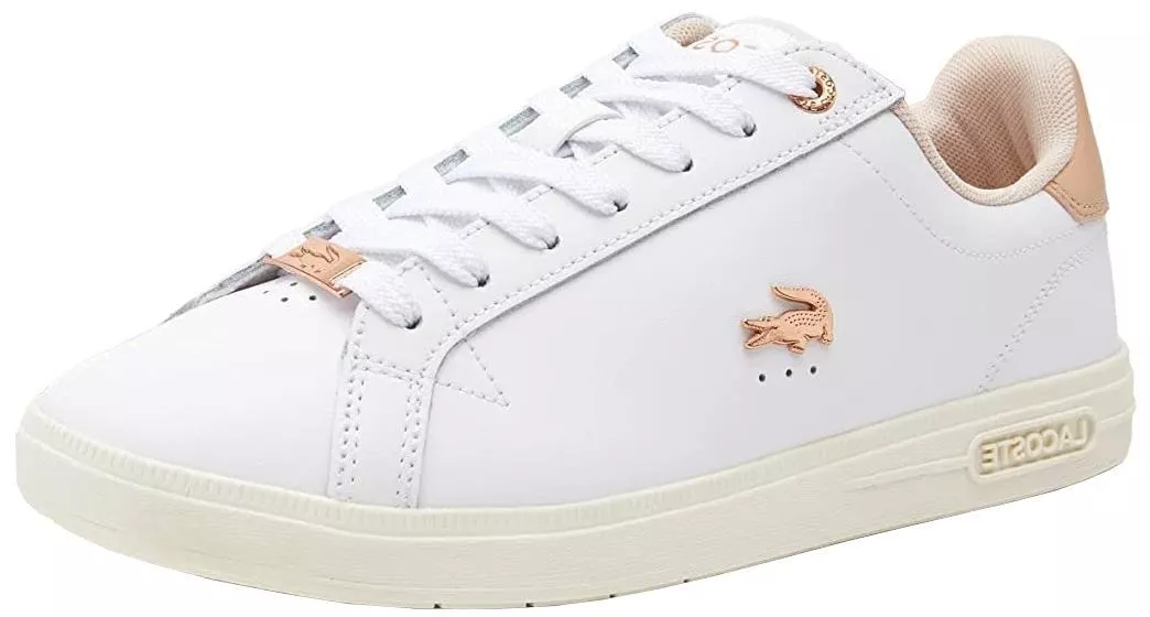 Søndag Overskyet Integral Lacoste Graduate 222 2 White Light Pink Womens Leather Trainers | eBay