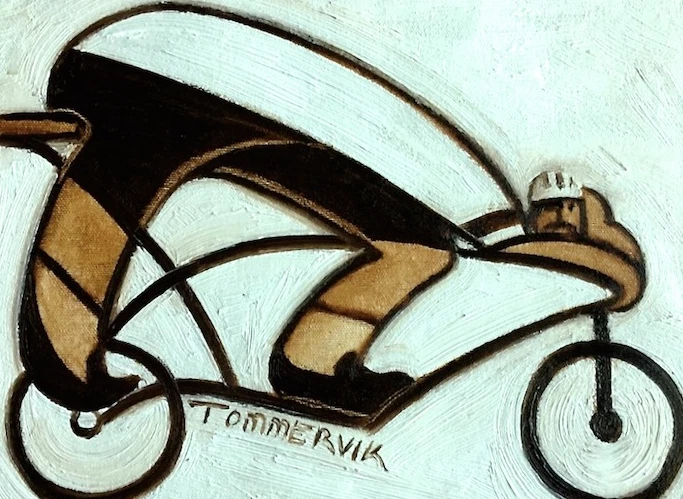 Cycling Painting Abstract Cyclist Art Bicycle Road Bike Original