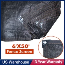 6' x 50' Black Fence Privacy Screen Outdoor Backyard Windscreen Shade Sunshade
