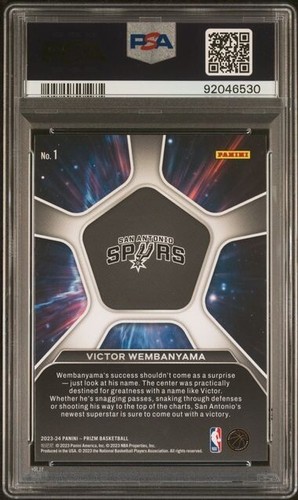 2023 Panini Prizm Basketball #3 Victor Wembanyama Deep Space PSA 10 Rookie Spurs - Picture 2 of 2