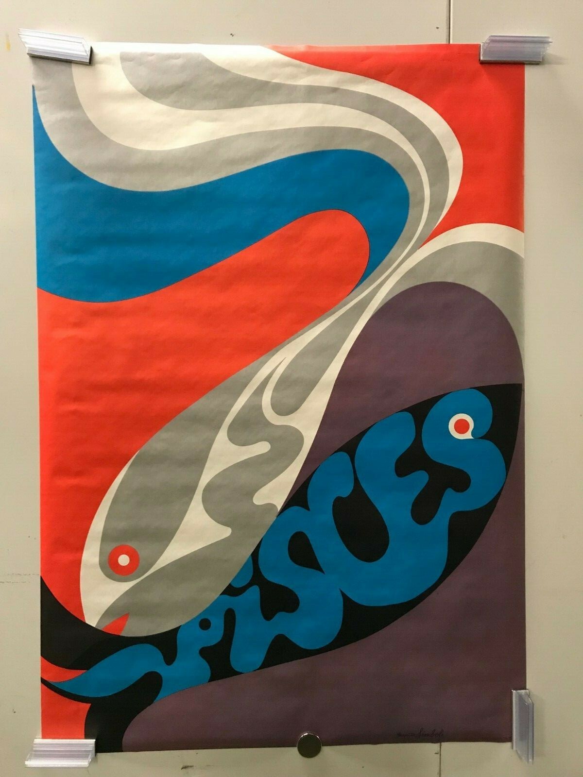 Pisces Vintage Zodiac Poster 24 1/2 x 35 1969 Astrology Gerry & Joe