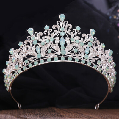 7cm Tall Leaf Crystal Tiara Crown For Wedding, Bridal, Prom, Queen Or Princess