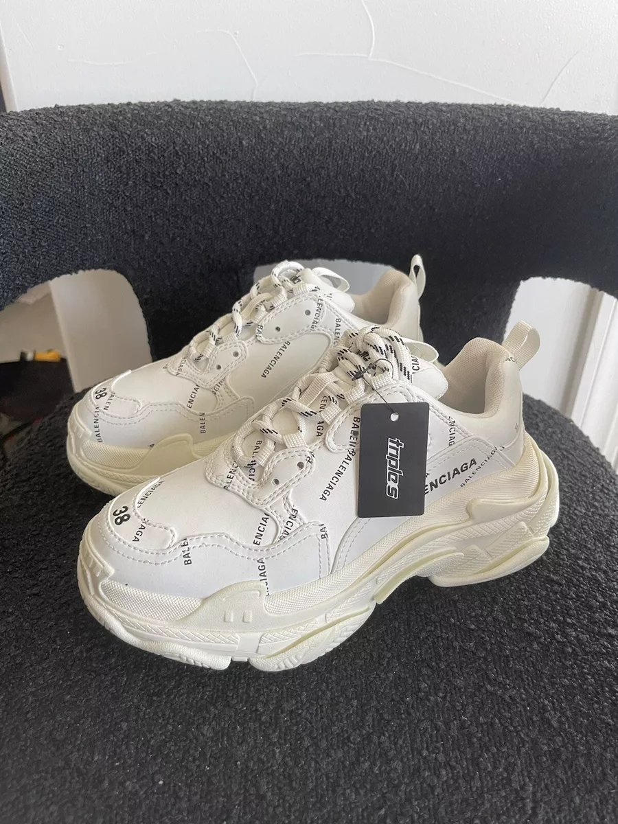 Balenciaga S Sneaker Allover Logo White 38 | eBay