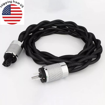 8N OCC US Audiophile Power Cable Silver Plated US plug HiFi Audio Power Cord