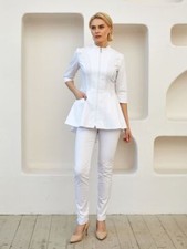 Smock women's smock tunic ladies tunic with bow slip tunic workwear