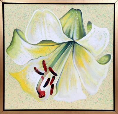 Lowell Blair Nesbitt, White Lily, Oil on Canvas, signed and dated verso