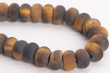 8x5MM Natural Matte Yellow Tiger Eye Beads Grade A Rondelle Loose Beads 7.5"