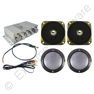 Amplificador estéreo Wangma WM-333 y kit de 2 altavoces para gabinete de máquina arcade