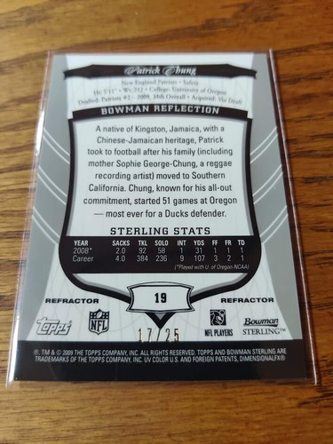 2009 Bowman Sterling Darius Butler Printing Plate 1/1 + Patrick Chung GOLD RC/25 - Picture 9 of 10