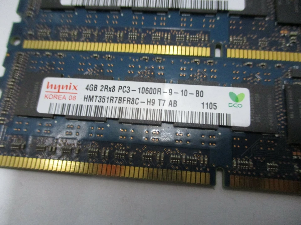  LOT OF 5 Hynix HMT351R7BFR8C-H9 20Gb (5x4gb) 2Rx8 PC3-10600R Memory - Image 2 of 2