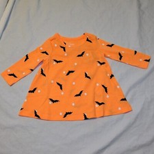 New Baby Girl First Halloween Dress Sizes 3 thru 24 Months Orange Bats