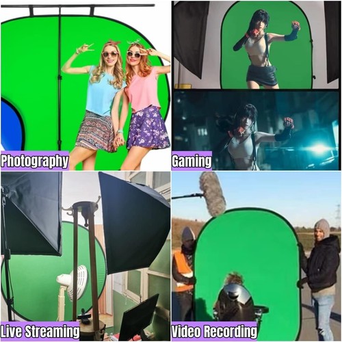 Studio Pop-up Green Screen 2 in1 Doppelseitiges Backdrop 100*150cm mit Tasche - Zdjęcie 4 z 14